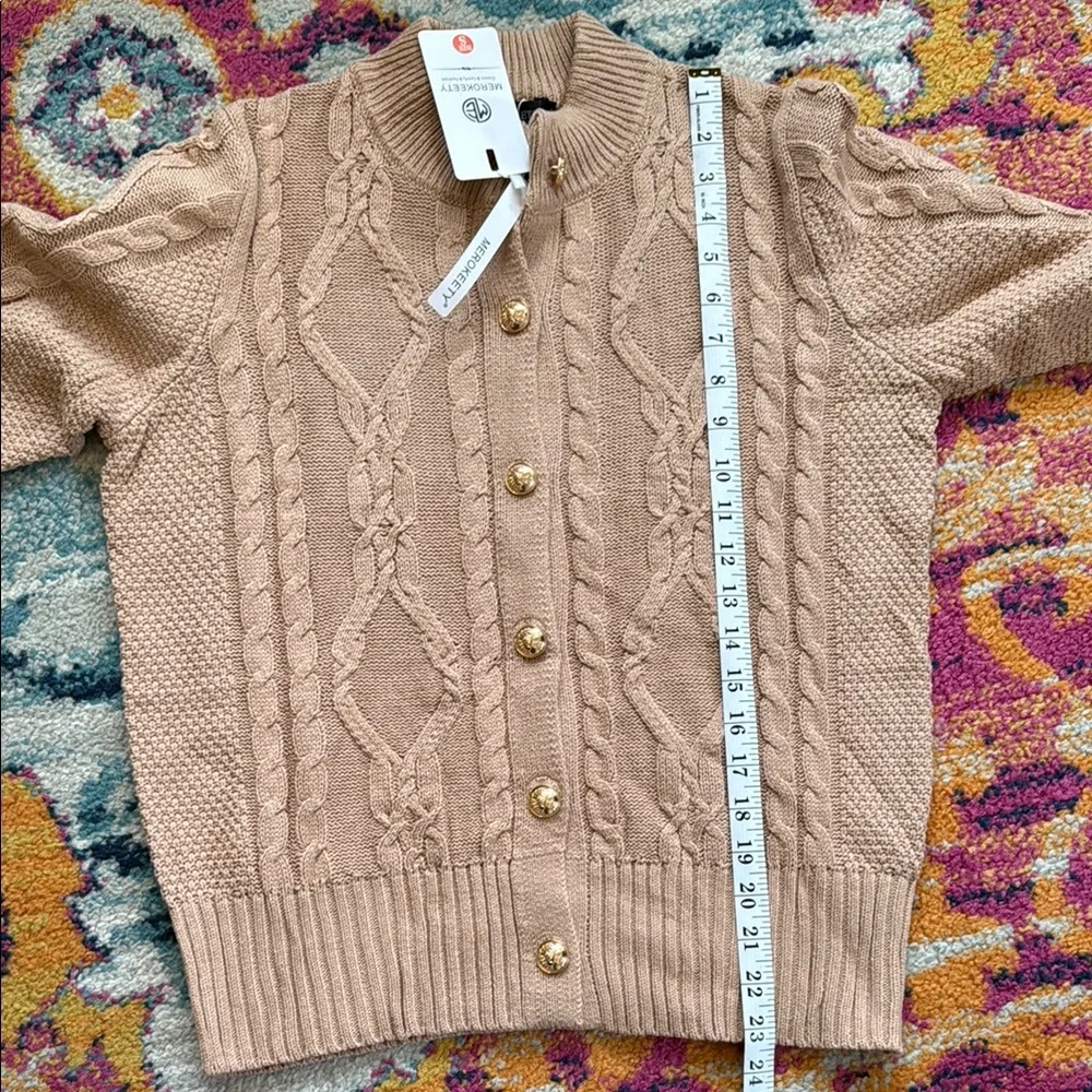 NWT Meroketty Cable Knit Tan Sweater - Picture 4 of 5